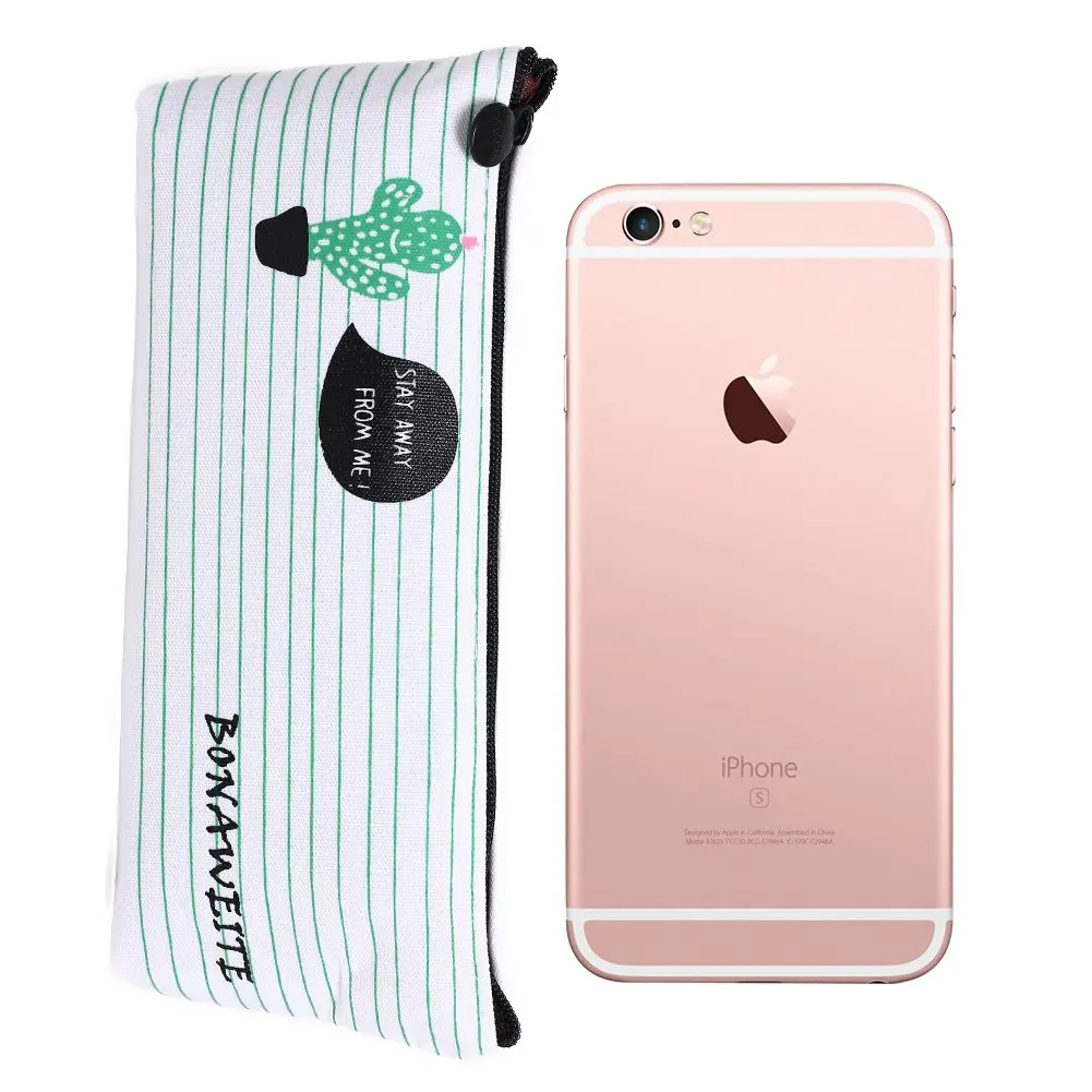 Чехол карандаш кактус милый пасторальный повязку холст коробка макияж сумка