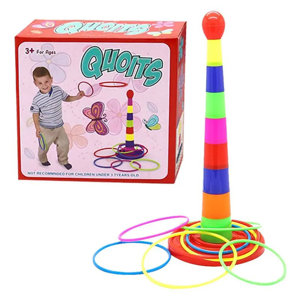 

Colorful Children Ring Toss Cast Throw Circle Set Toy Jumping Ring Joy Ferrule Throwing Game Parent-child Interaction