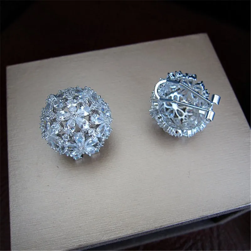 Женские серьги гвоздики с фианитом E1605|crystal flower stud earrings|flower earringsfashion earrings |