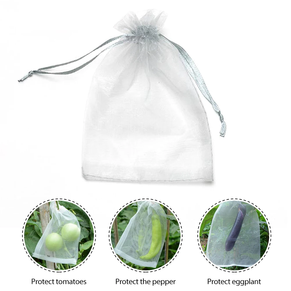 

Сетчатый мешок для защиты сада от вредителей, водонепроницаемый мешок для защиты винограда, овощей, фруктов, птиц, на шнурке, 50 шт.
