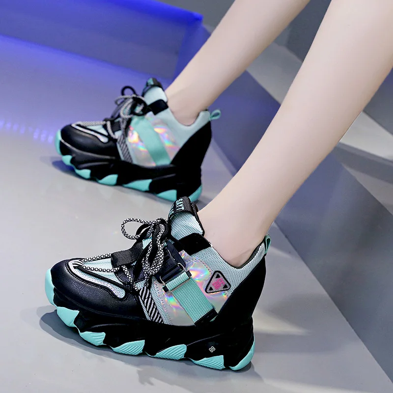 

2020 Spring Mixed Colors Women Sneakers Breathable Platform Shoes Designer Chunky Sneakers Fashion Autumn Femme Dad Casual Shoes