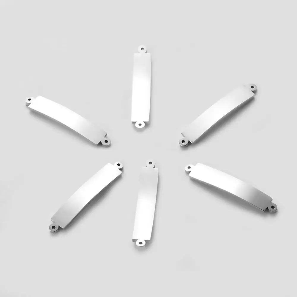 Пустые штампованные браслеты из нержавеющей стали прямоугольные метки 20 шт.