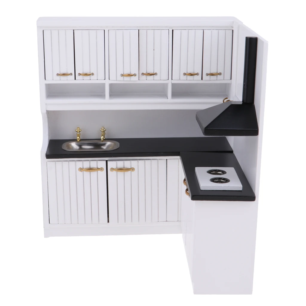 

Wooden Miniature Kitchen Cabinet Cupboard For 1/12 Dollhouse Decoration