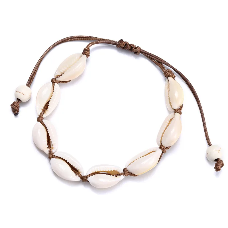 Женский браслет ручной работы в богемском стиле модный из натуральной раковины