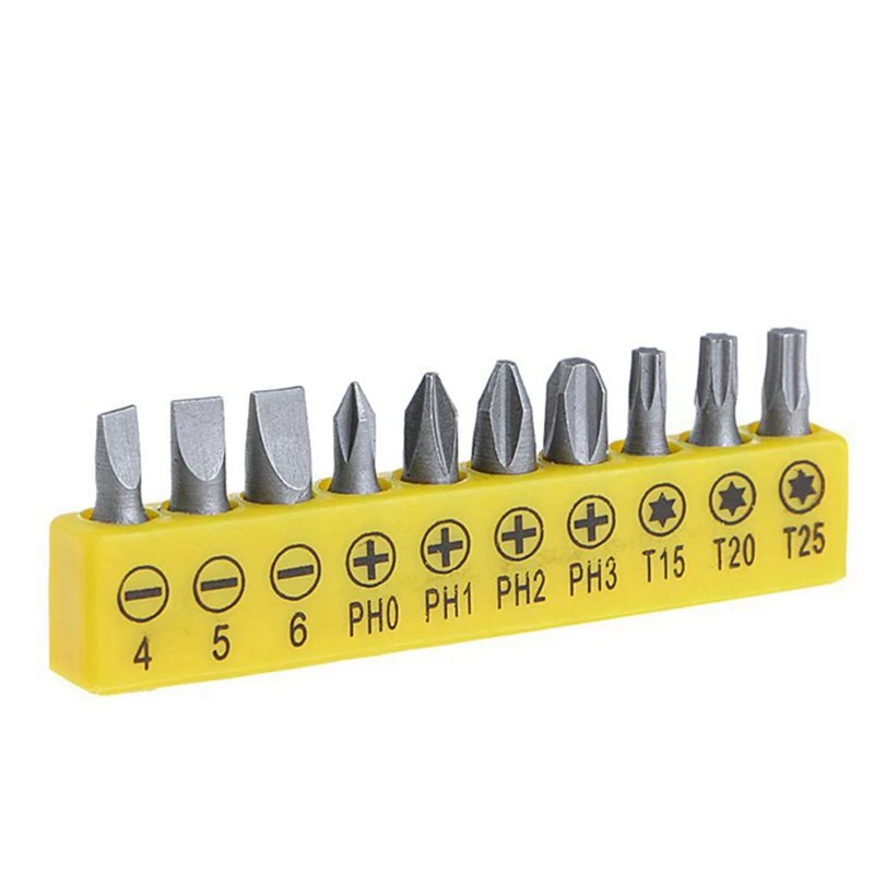 

HOT-10Pcs Screwdriver Bit Set 25mm Security Bit Set Electric Screwdriver Bit & 1 Pcs Soldering Iron Metal Stand Holder