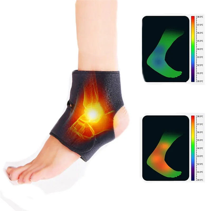 

1 Pair Adjustable Protection Belt Spontaneous Magnetic Therapy Self-heating Ankle Support Protector Brace Wrap Belt Health Care