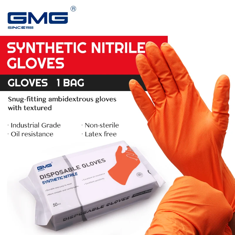 

50pcs Nitrile Gloves Black Waterproof Mechanic Laboratory Work Household Cleaning Safety Disposable Synthetic Nitrile gloves