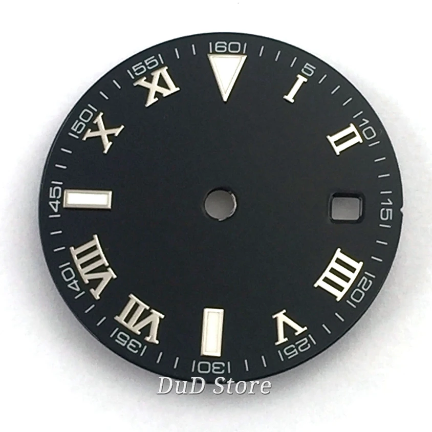 

Bliger 29.2mm luminous sterile black watch dial fit ETA 2824/2836 Mingzhu DG 2813/3804 Miyota 8205/8215/821A/82 series movement
