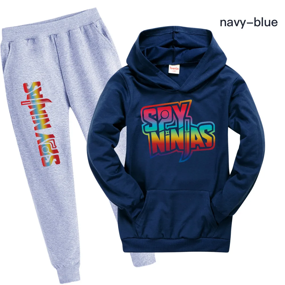 SPY NINJA Big Kids Shirt Casual Trousers Set Fashion Teenage Girls Clothing Cotton Boys Hoodie Tshirt Girls Cute Cosplay Clothes