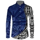 1 MOQ Мужская рубашка с принтом Самоанская, мужские классические рубашки, Повседневная Роскошная брендовая рубашка с длинным рукавом, Лидер продаж 2021