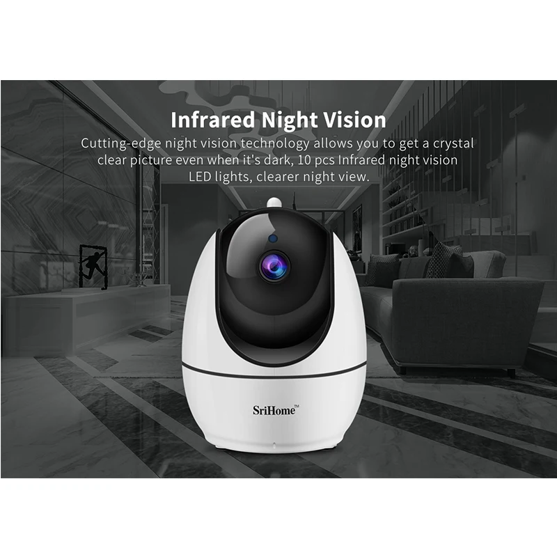 IP-камера Sricam SH026 1296P Wi-Fi ночное видение | Безопасность и защита