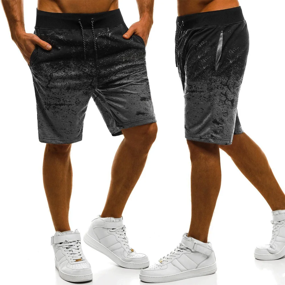

Men 's Summer Casual Sports Pants Slim Disorderly Flower Beach Digital Print
