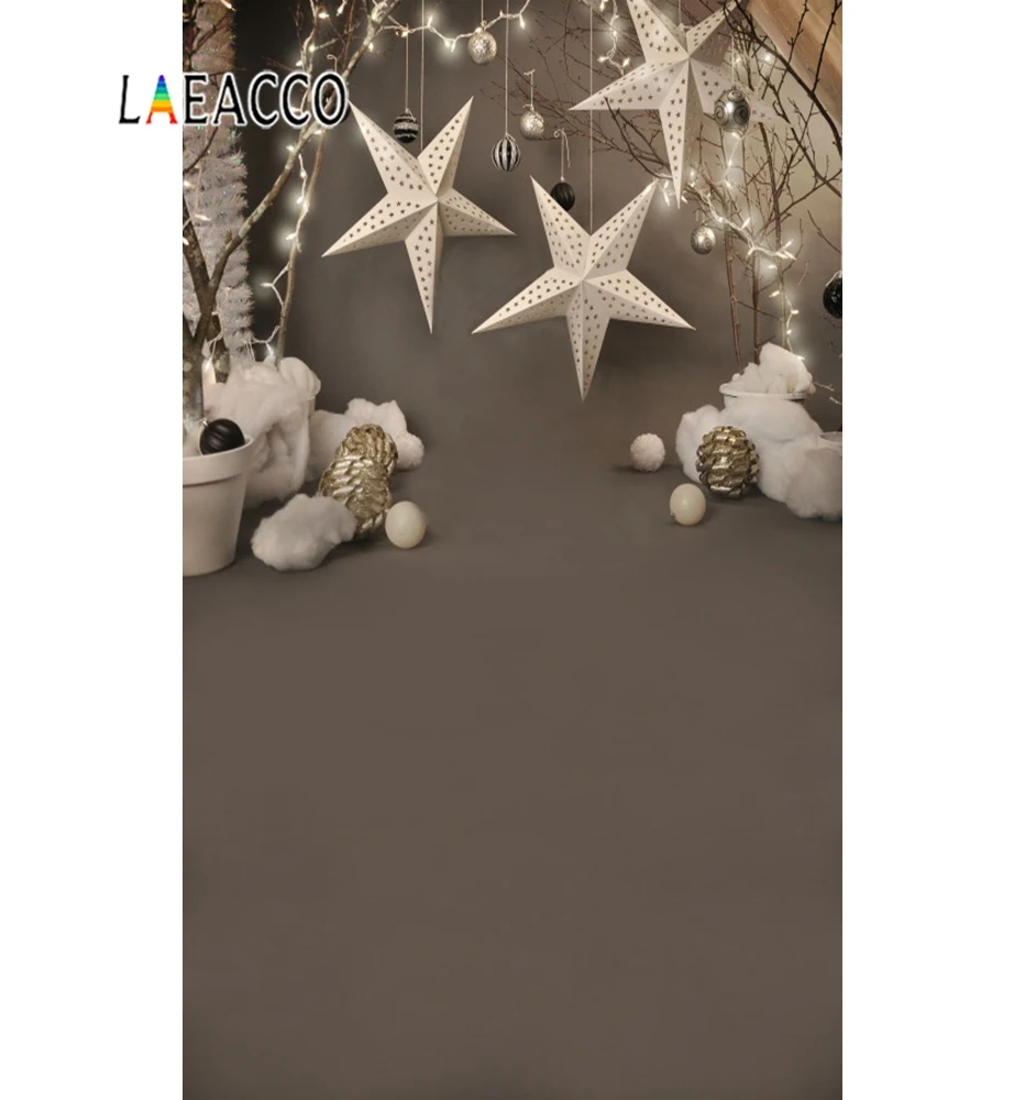 Laeacco фото Рождественские фоны сосновые игрушки для снега подоконник деревянная доска Детская кукла Фото фоны фотосессия Фотостудия