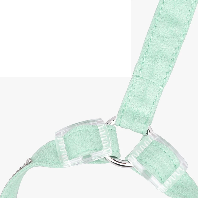 Шлейка для собак I Shape из мягкой замши с блестящими бриллиантами регулируемый