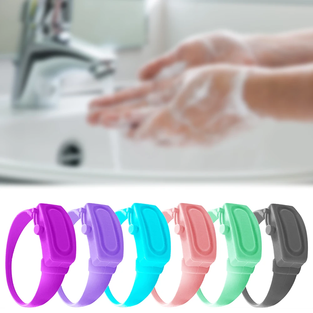 3pcs Wristband Type Hand Dispenser Sanitizer Silicone Wearable Pump Disinfect Outdoor Tools | Дом и сад