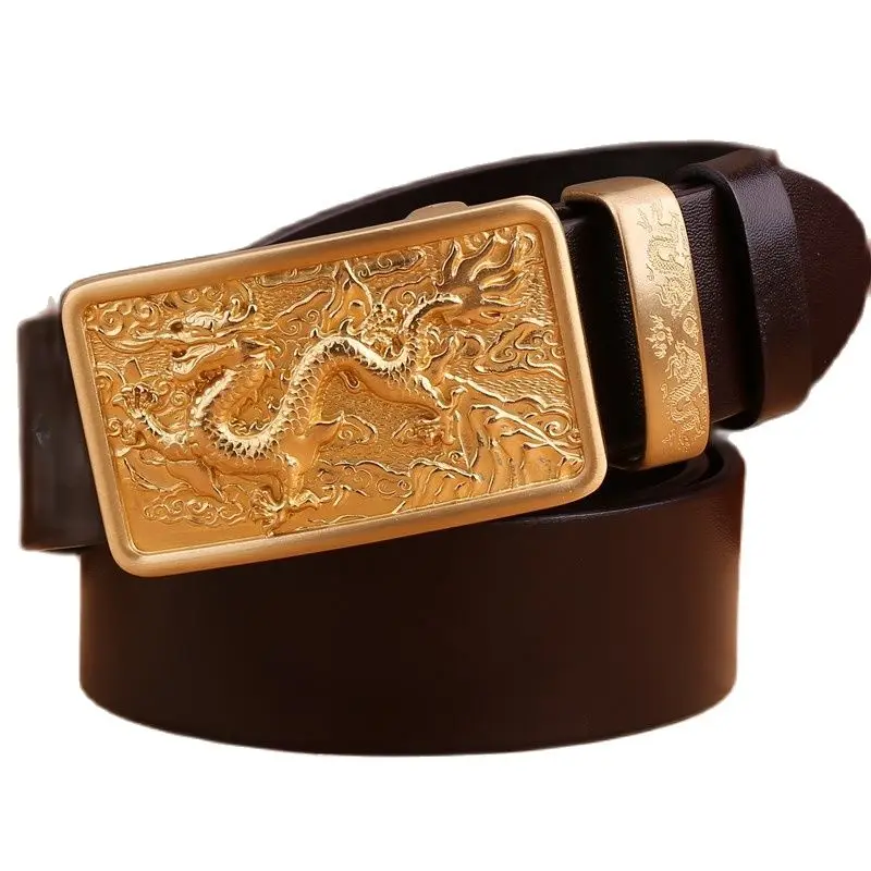Мужской ремень с пряжкой dragon из 100% натуральной кожи 2020 см красный черный кофейный