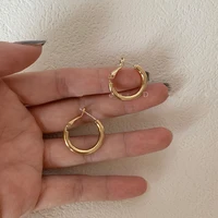 korean golden silver color metal hoop earrings for women simple geometry pendientes cute elegant earrings fashion jewelry 2021