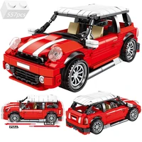 mini coopers beetles pull back racing car building blocks kit bricks creative moc classic model city vehicle toys for children