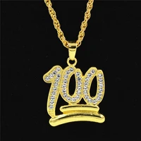 european and american jewelry hot fashion trend hip hop necklace mens neutral 100 point pendant wholesale