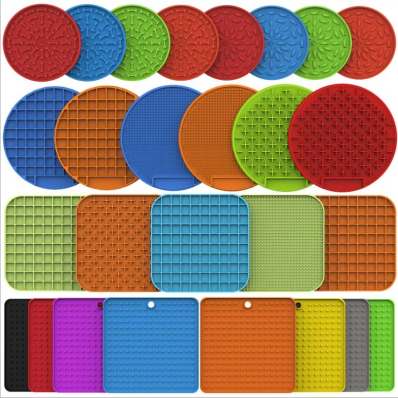 

Silicone Dog Lick Mat for Dogs Pet Slow Food Plate Pet Lick Pad Slower Feeder Pad Pet Bathing Distraction Pads Silicone Dispense