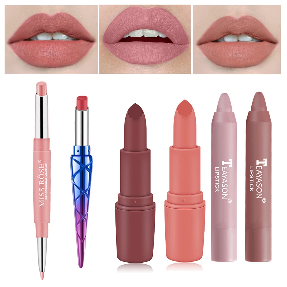 

2/4Pcs Waterproof Long Lasting Moisturizing Velvet Matte Lipstick Matte Lip Gloss Red Lip Tint Cosmetic Beauty Sexy Woman Makeup