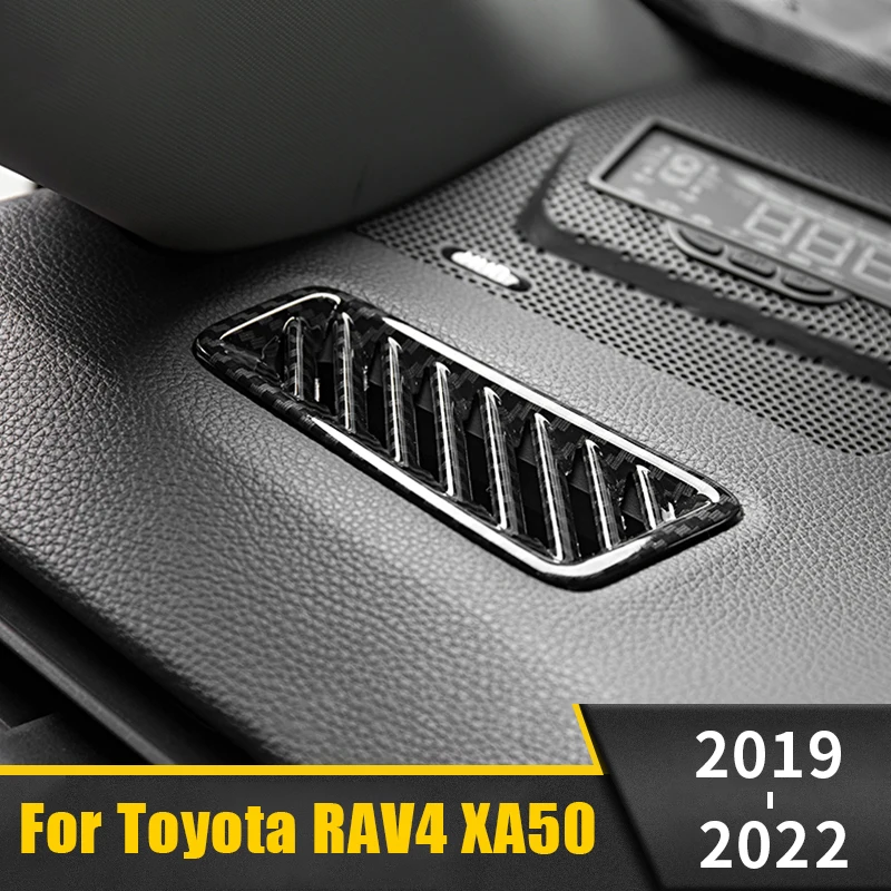 

For Toyota RAV4 RAV 4 2019 2020 2021 2022 XA50 Carbon Car Dashboard Air Conditioning Vent Outlet Frame Trim Cover Accessories