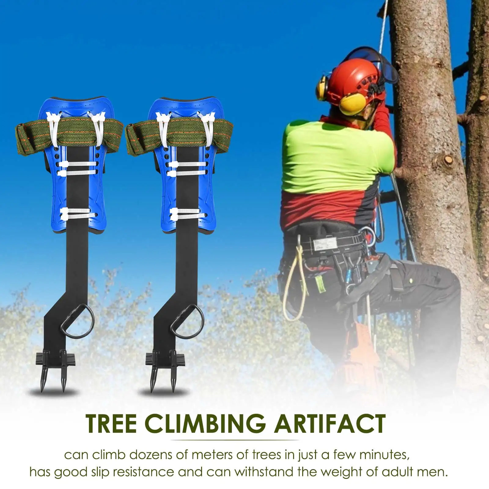 Tree Climbing Tool Crampons, Climbing Spikes With Safety Belts, Climbing Trees Used For Felling Trees Hiking Bearing 200 Kg