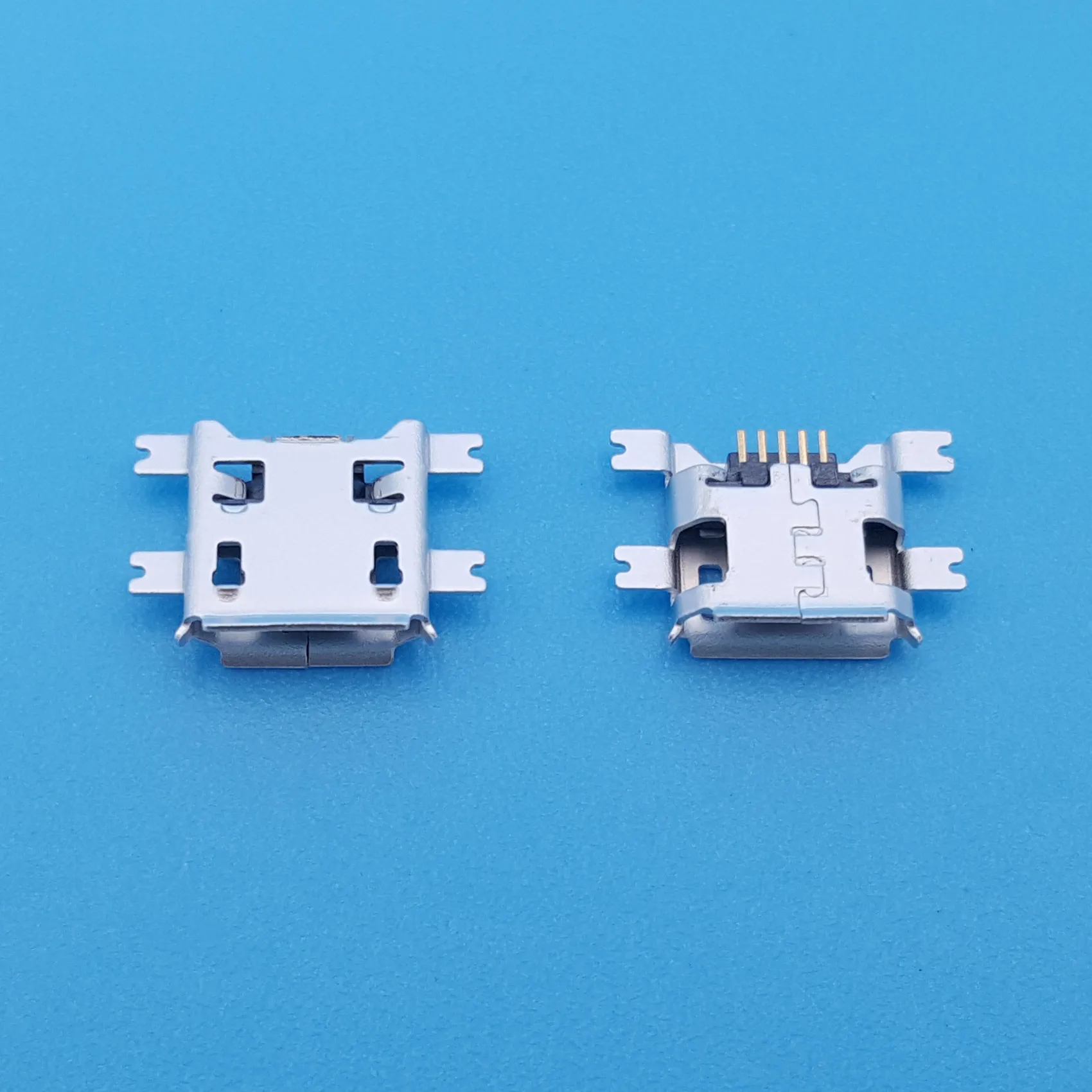 20 шт. Micro USB Тип B 4 ножки 1 27 мм SMT SMD гнездовой 5 контактный разъем PCB паяльный