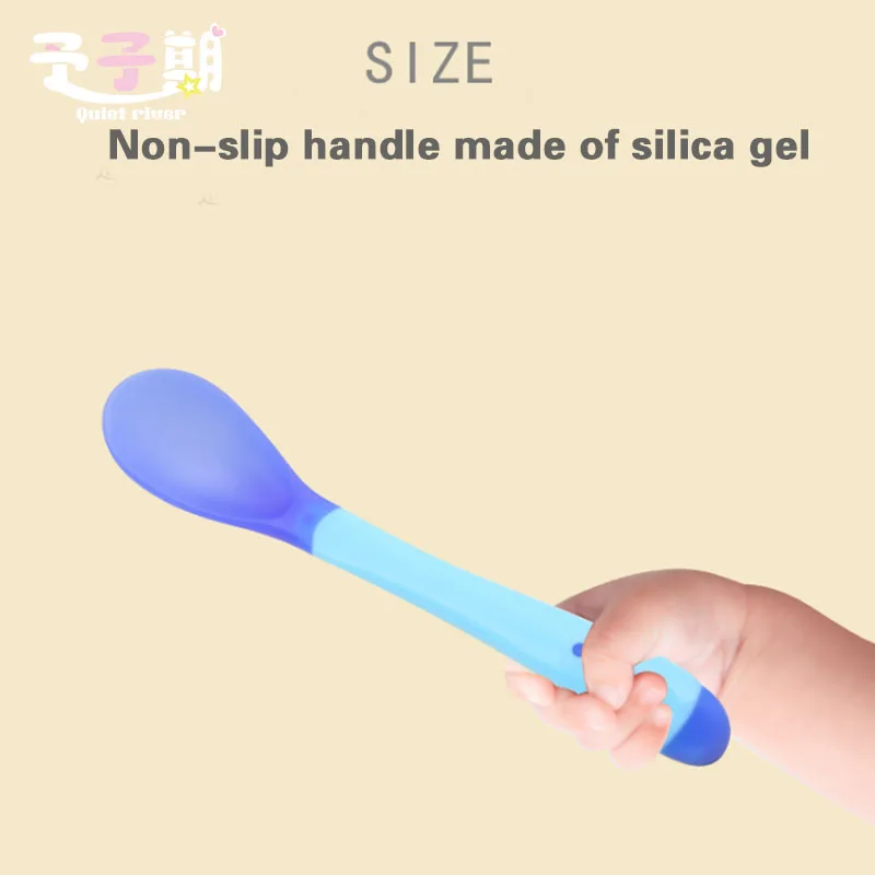 3/1 шт. посуда для младенцев ложка бутылок Термочувствительная силиконовая