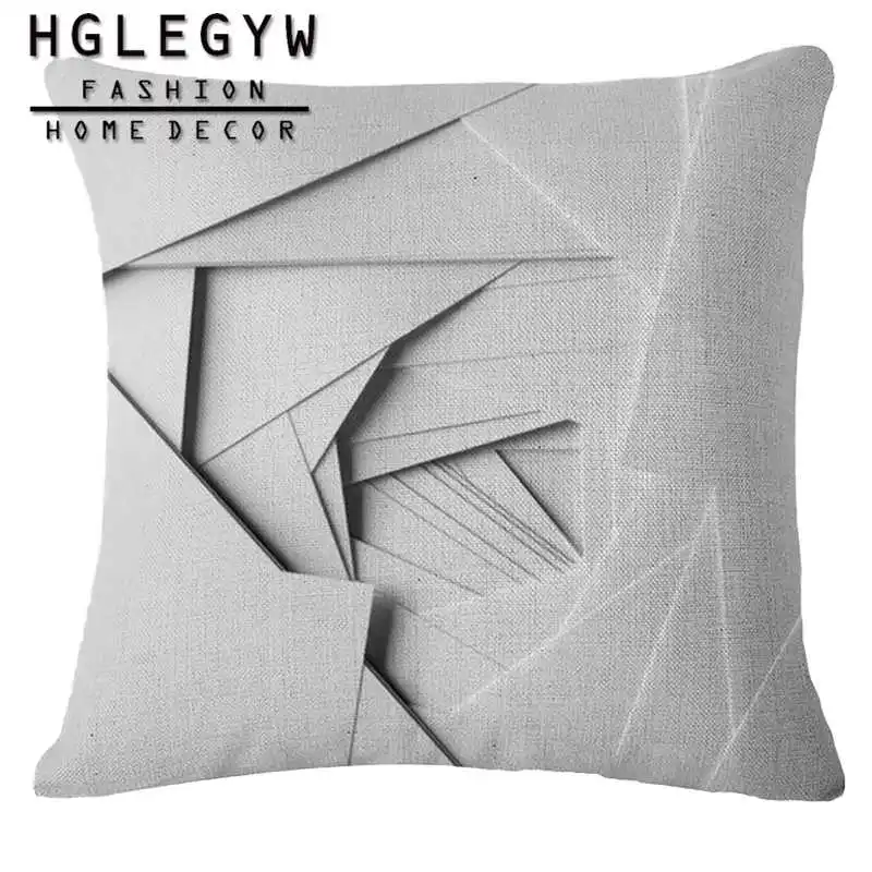 Наволочка 45*45 см наволочка с геометрическим узором чехол из хлопка и льна серый