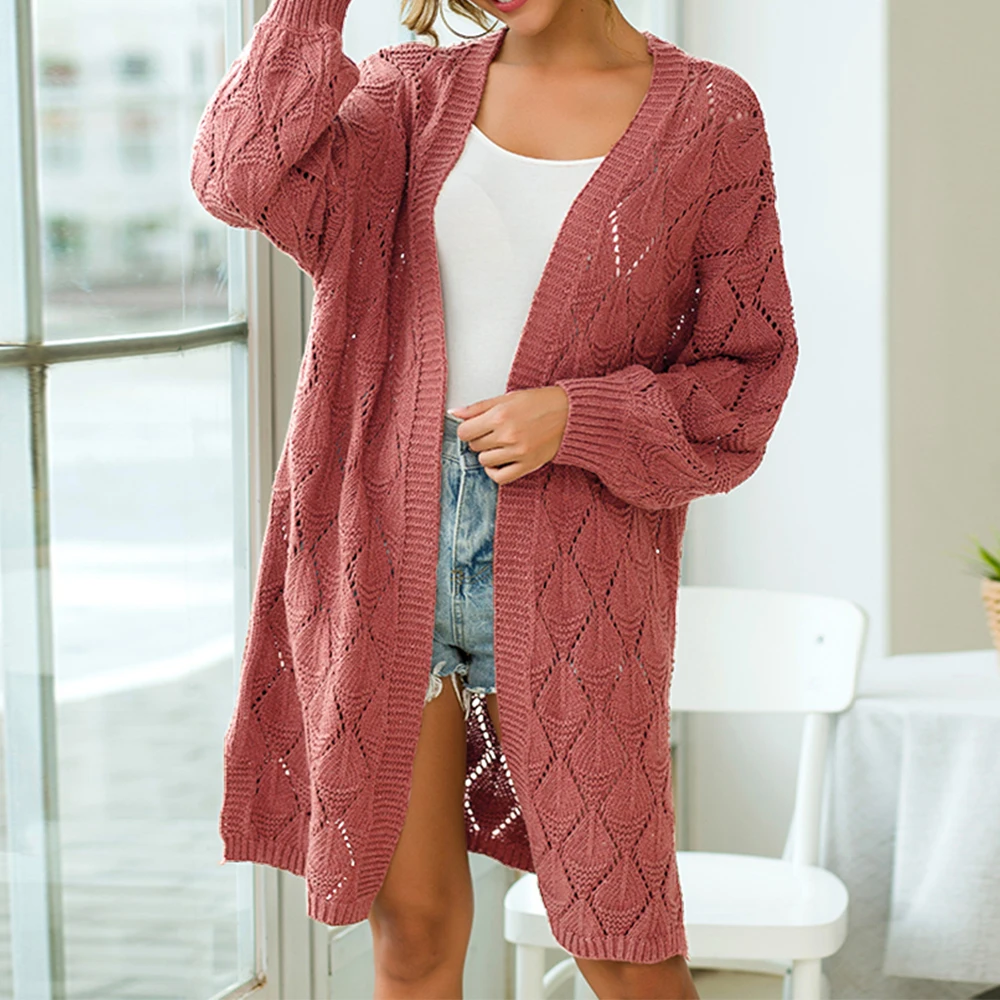 2019 осенний длинный женский кардиган Повседневная модная уличная одежда