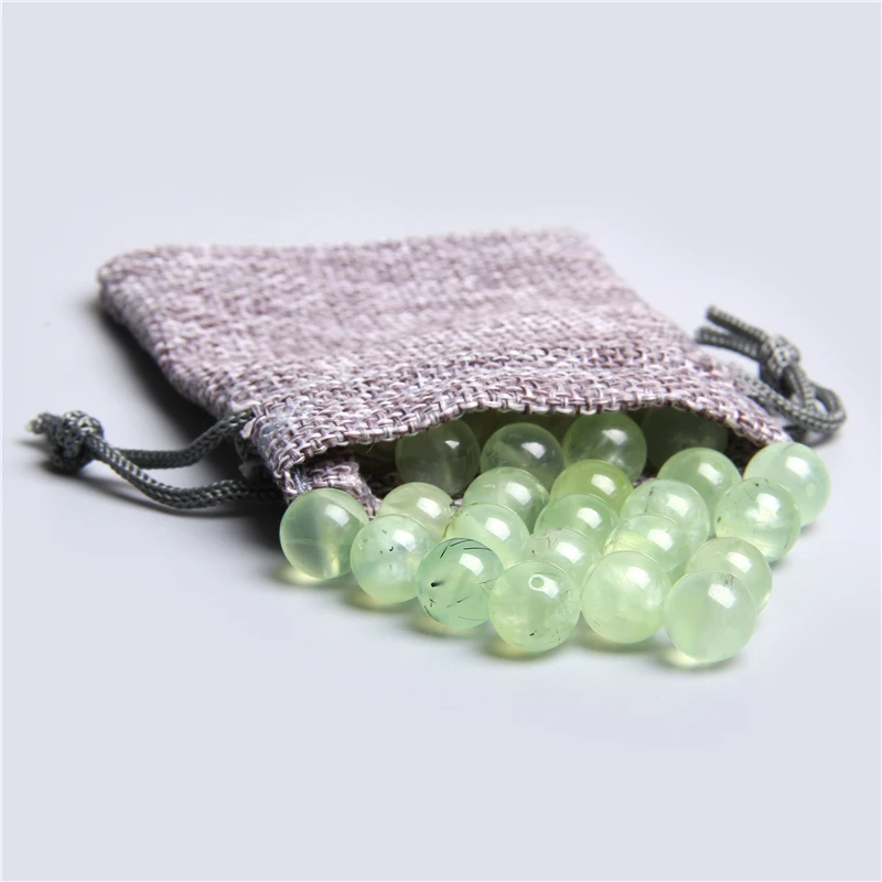 

Natural Grade AA Prehnites raw crystal Genuine Natural Round Gem stone Loose Beads for jewelry making bracelet women handmade