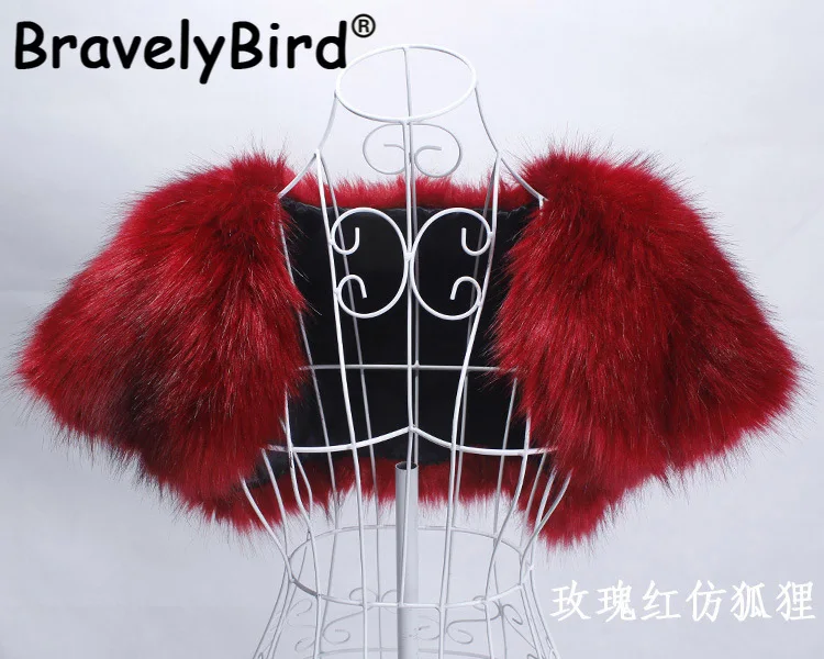 Женская накидка из искусственного лисьего меха роскошная Свадебная шаль