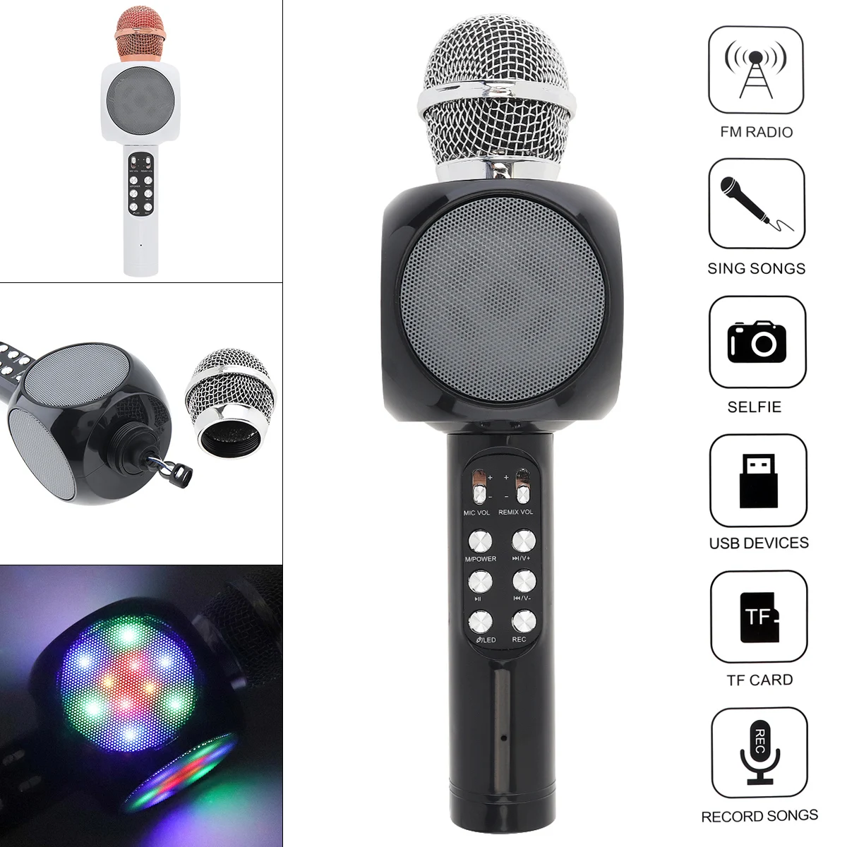 

Multicolored Mobile Phone Wireless Karaoke Microphone Bluetooth Microphone for Computer / Stage / Conference