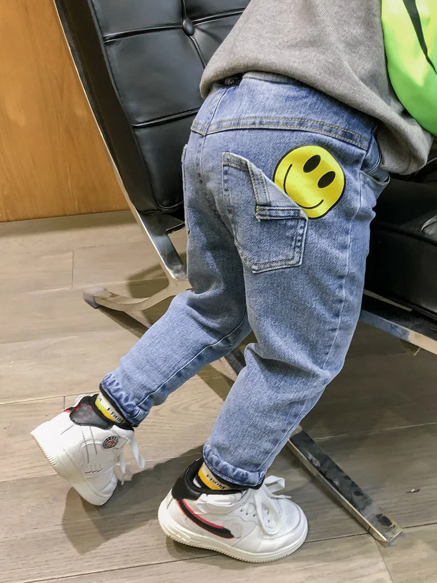 

Брюки для маленьких девочек, джинсы для мальчиков, верхняя одежда на весну и осень, брюки, детские брюки, облегающие Стрейчевые детские брюк...