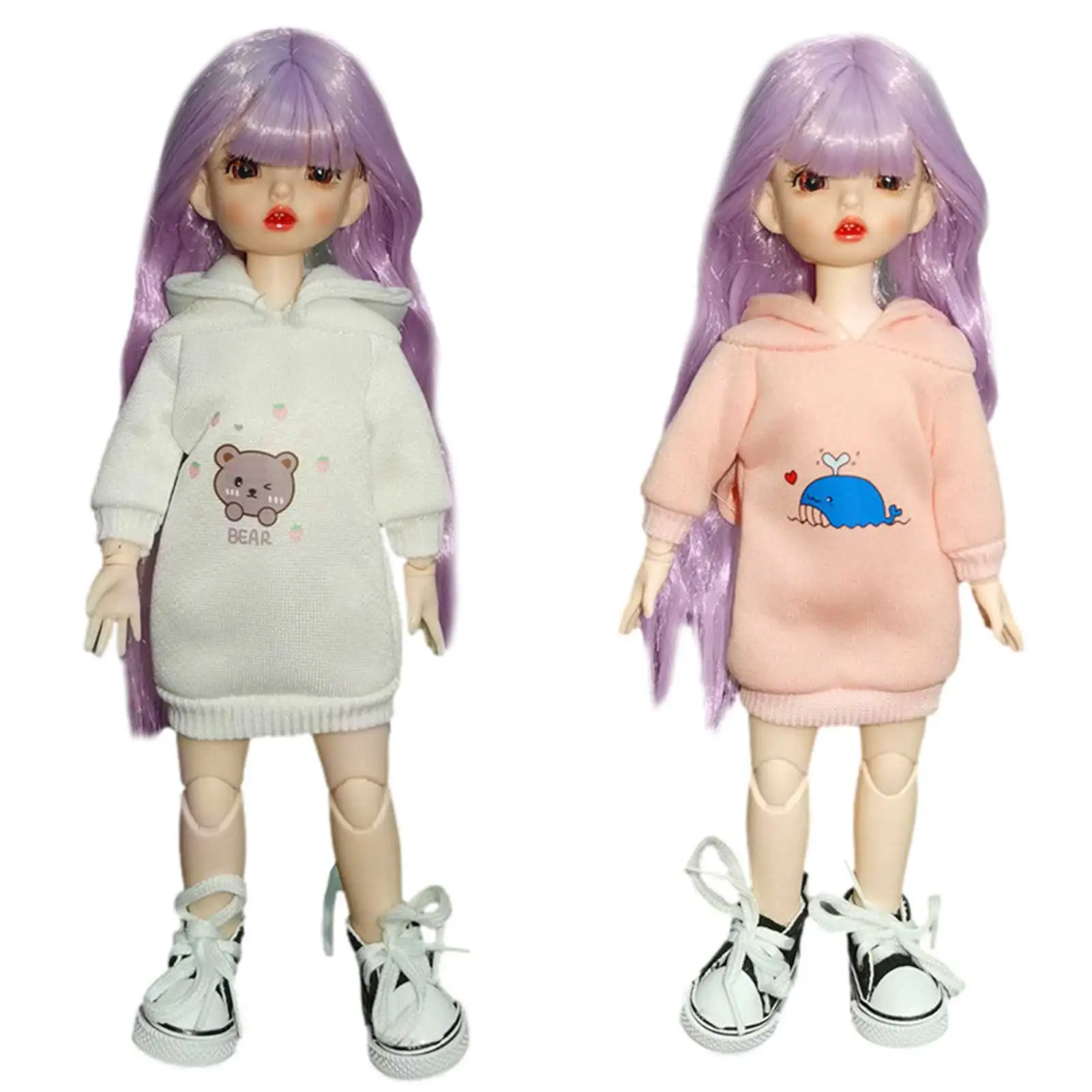 

New 30 Cm Baby Sweater Doll 6 Points Clothes Cute Girl Dolls Handmade Adjustable Ball Jointed Doll DIY Toys For Children Gift