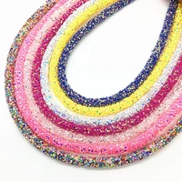 jewelry making findings 6mm sequin cord round rubber glitter tube for diy sandals bracelet garment collar accessory craft 10yads