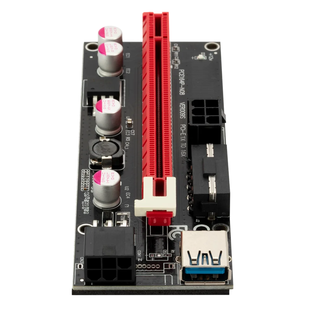 PzzPss 10 шт. VER009 USB 3.0 PCI-E Райзер VER009S Экспресс 1X 4X 8X 16X адаптер Pcie карта SATA 15 PIn на 6 Pin