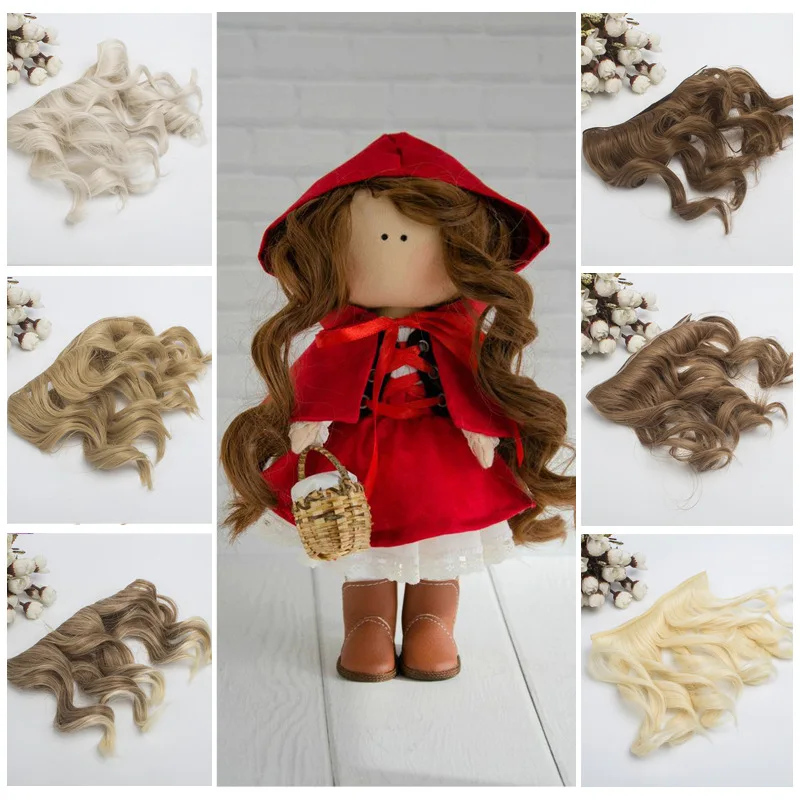 

15cm*100CM Big curve BJD doll wigs DIY fine curly Wig hair for dolls Black Brown Color Short curly Hair for 1/3 1/4 1/6 SD toys