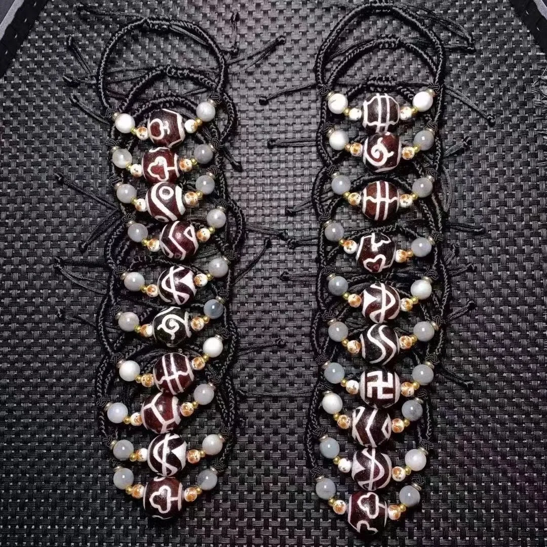 

20pcs/lot Sieraden collares Pure natural gemstone Rope chain joias feminina necklace men Tibet natural agate Wholesale