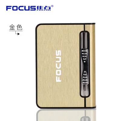 gold Фокус Автоматическая сигарета чехол Портативный ветрозащитный Llighter для того с керосиновая Зажигалка 10 шт. мундштук чехол зажигалка - Цвет: gold