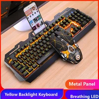 Gaming Keyboard Gaming Mouse Mechanical Feeling RGB LED Backlit Gamer Keyboards USB Wired Keyboard for Game Laptop Computer