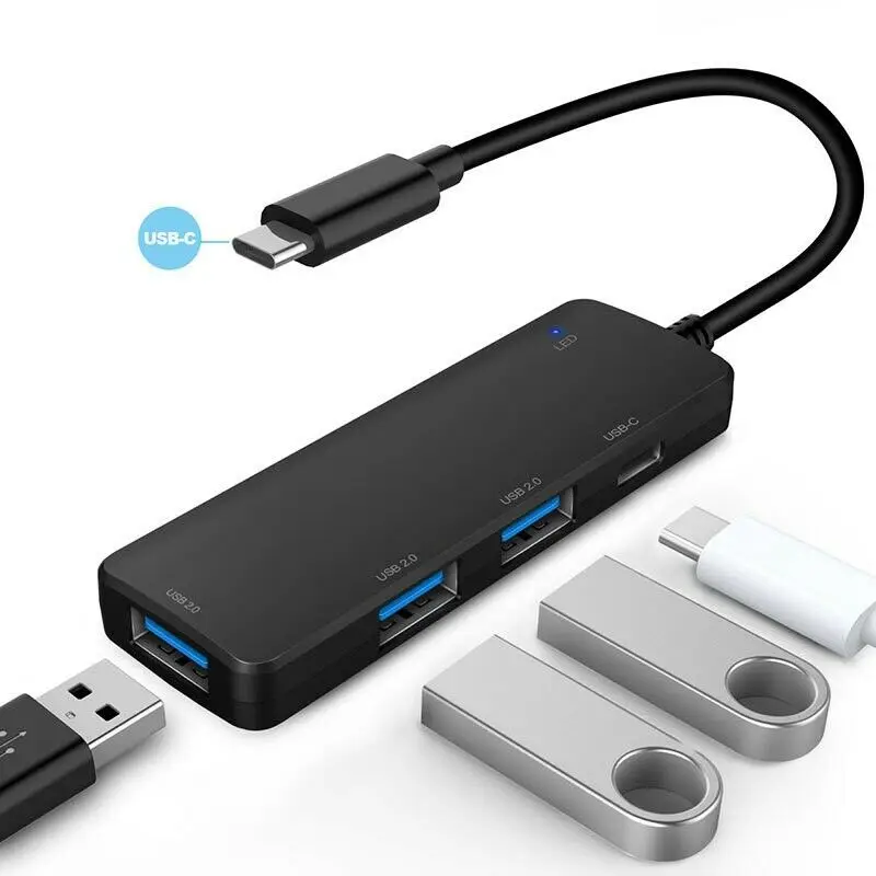 4-портовый концентратор USB C Тип zu 2 0 ультратонкий трагба J1U2 | Компьютеры и офис