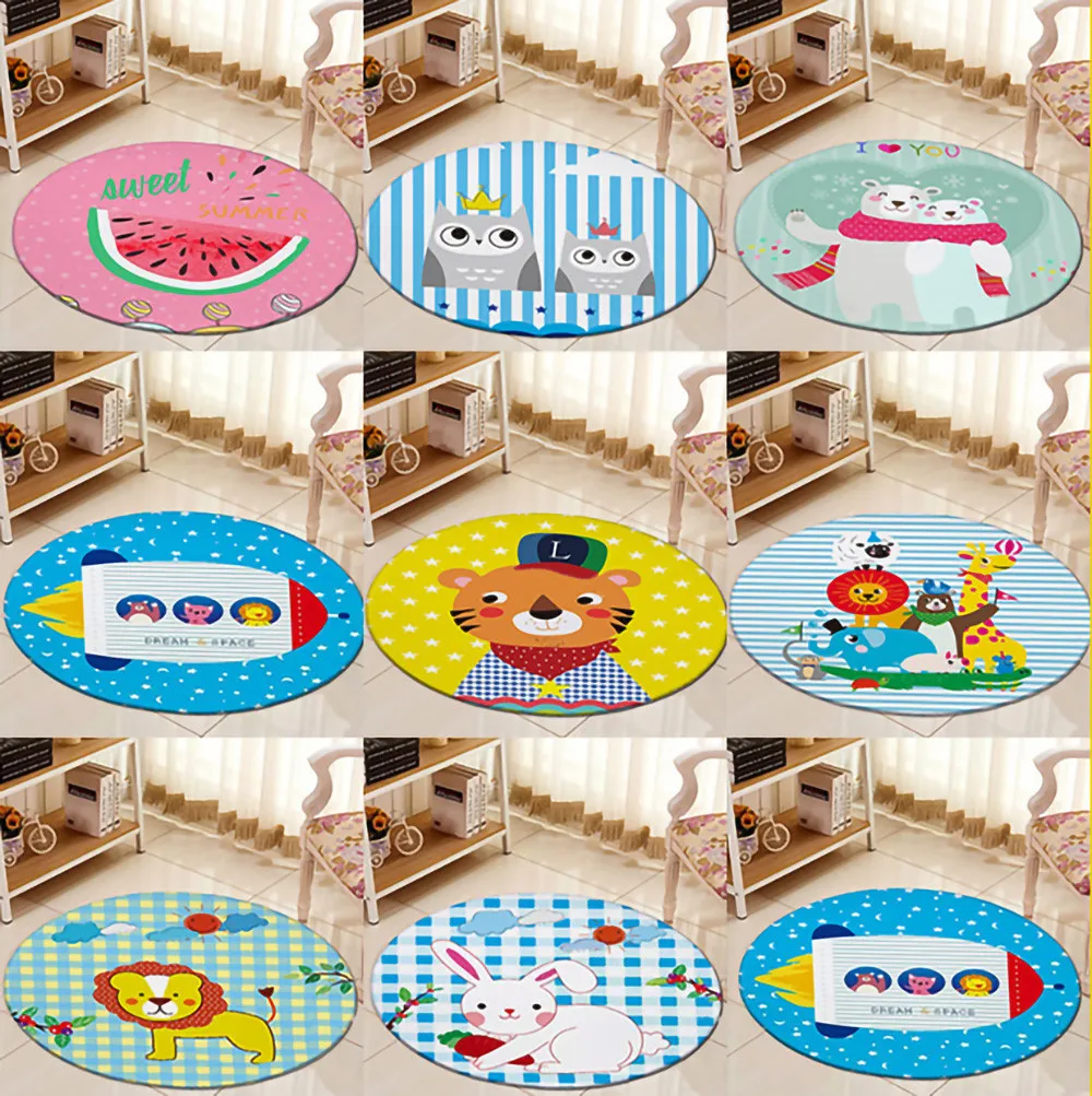 

Circular Cartoon Carpet Children's Room Carpet Bedroom Bedside Carpet Baby Creeping Carpet