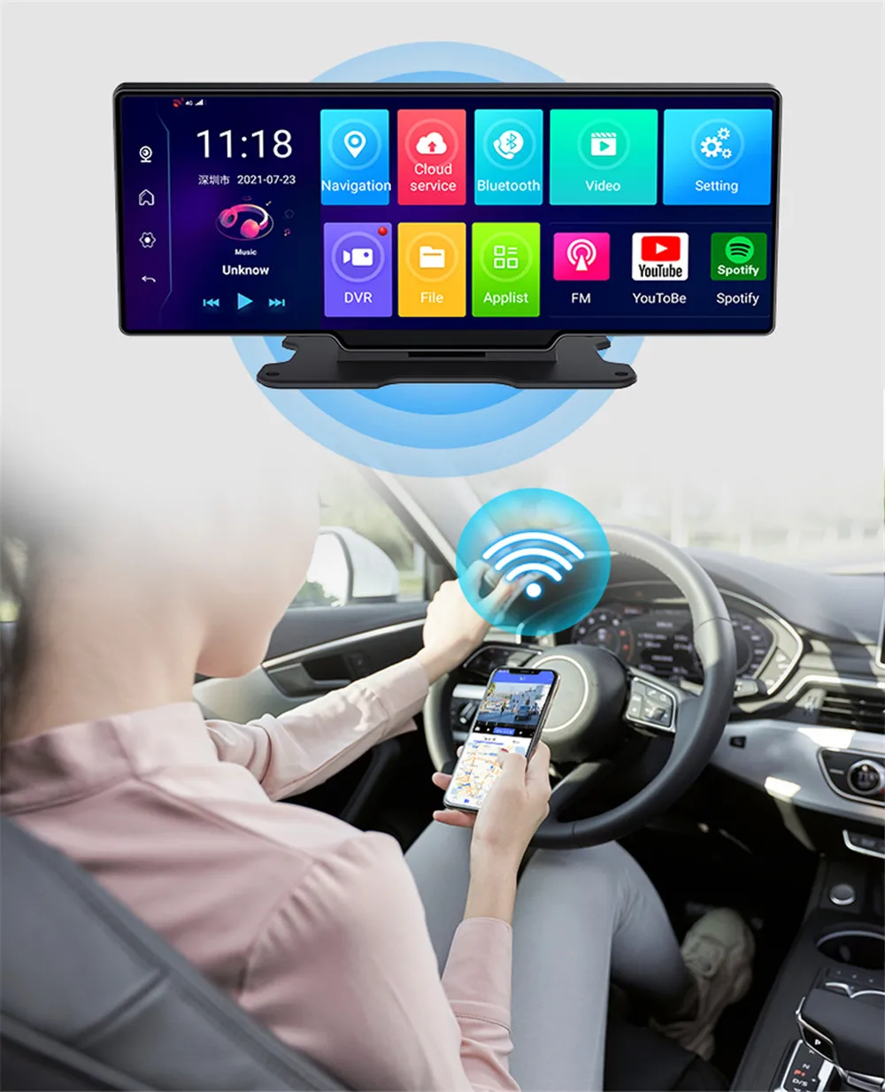 Зеркало-видеорегистратор 10.26 дюймов Android 8 1 GPS Wi-Fi FHD1080P | Автомобили и мотоциклы