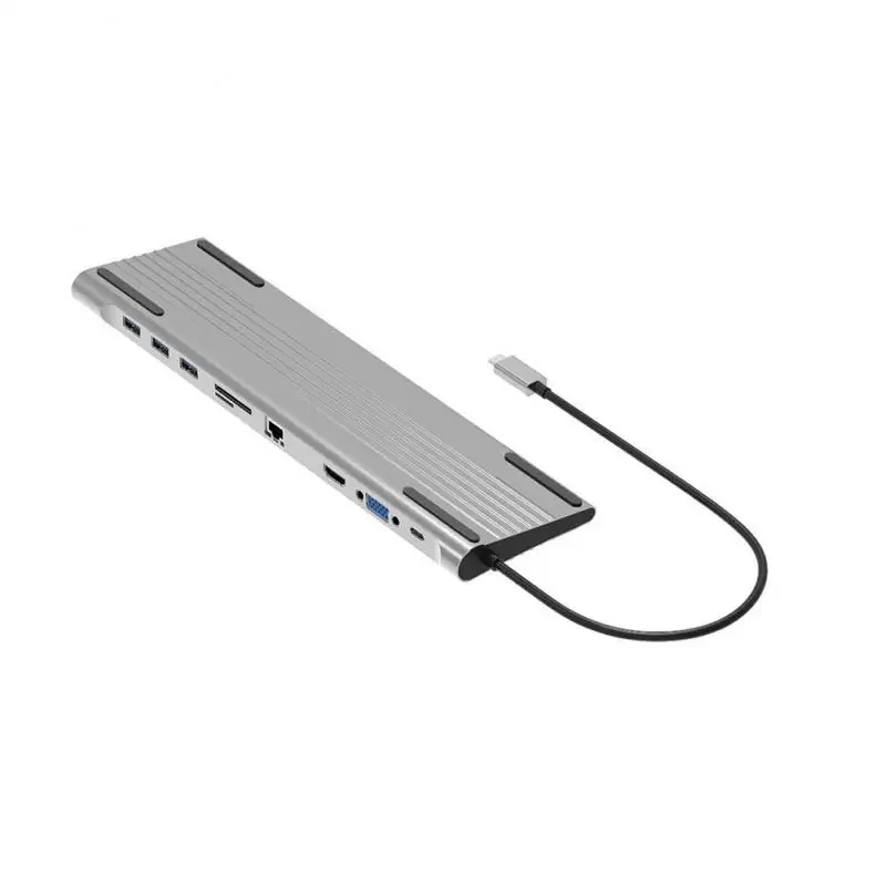 

10 In 1 USB Type C Adapter HUB With HDMI-compatible 4K PD Gigabit Ethernet VGA USB3.0 TF Ports Expander For MacBook Pro Windows