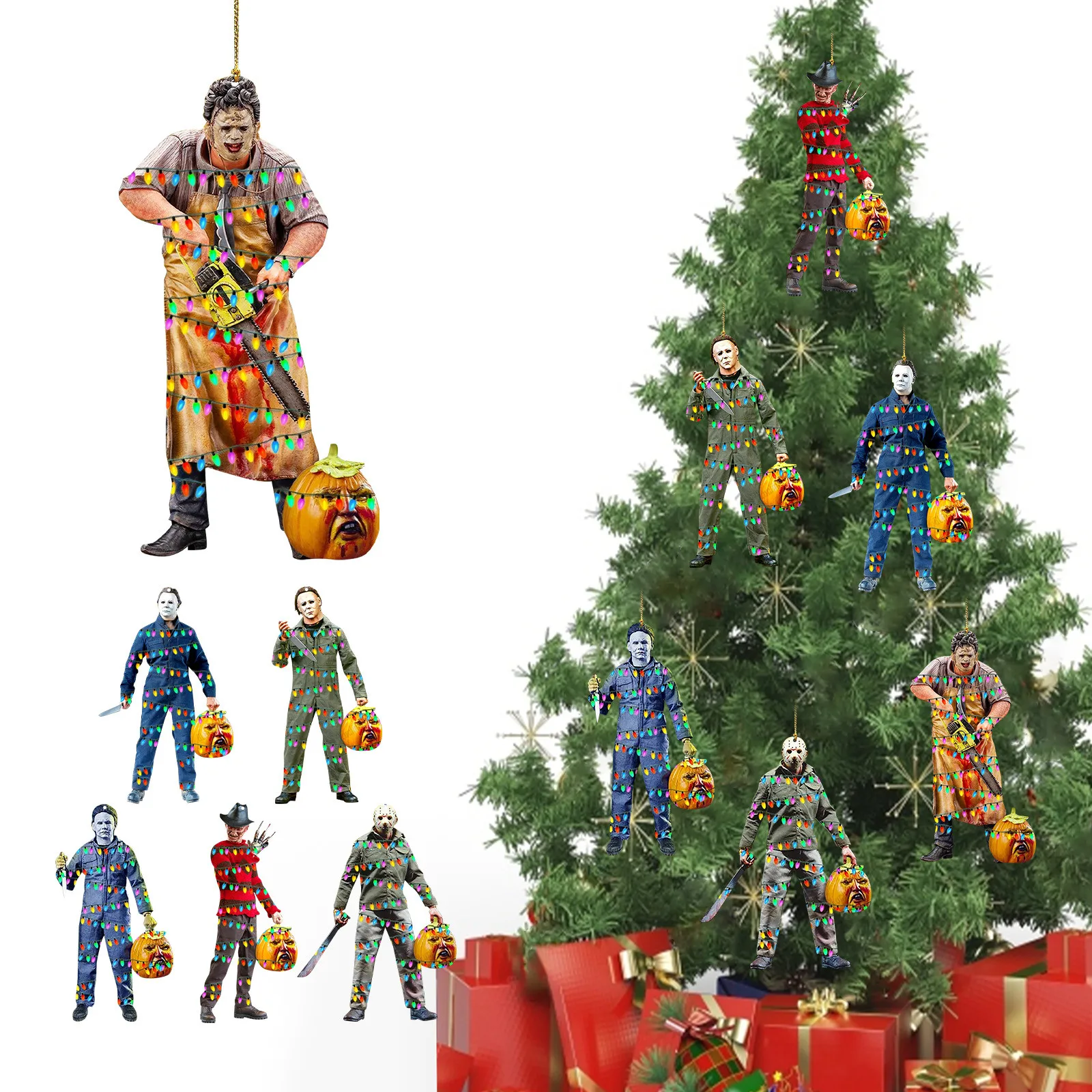 

Украшение «сделай сам» из фильма «ужасы» для украшения рождественской елки, коллекция поделок для автомобиля, рождественские украшения