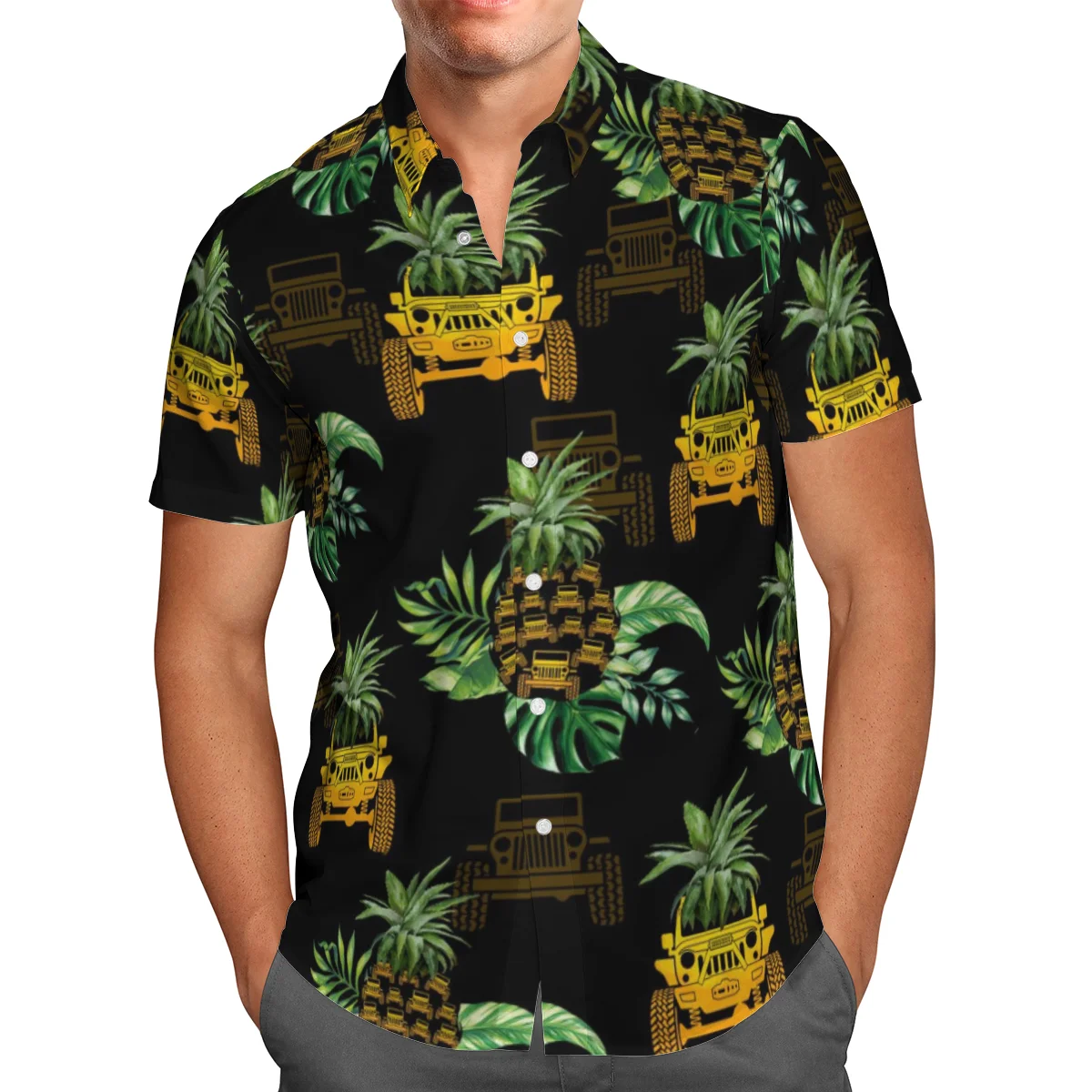 

Pineapple 3D Printing Beach Hawaiian 2021 Summer Shirt Short Sleeve Shirt Streetwear Oversized 5XL Camisa Social Chemise Homme