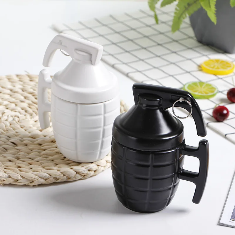 Personalized Creative Bomb cup Large Capacity Mug Coffee 3D Three-dimensional Ceramic With cover water | Дом и сад