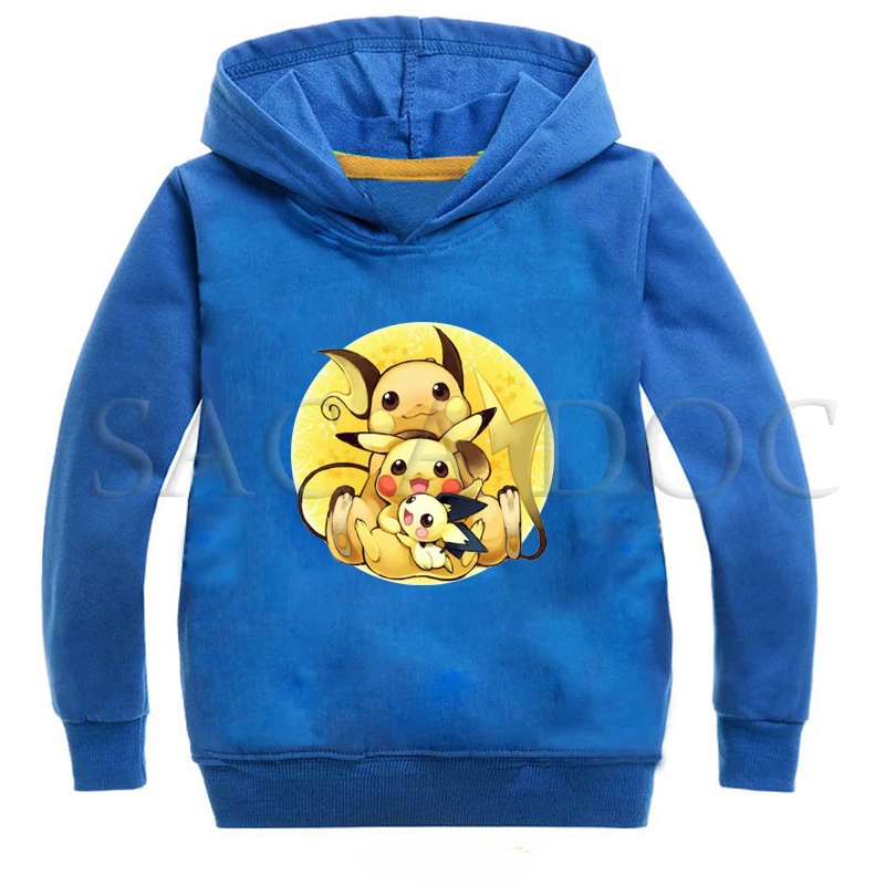 Hoodies 3 Толстовки для мальчиков с принтом «Покемон» на весну-осень одежда для детей детские толстовки с капюшоном для девочек Повседневный Спортивный пуловер - Цвет: Hoodies 3